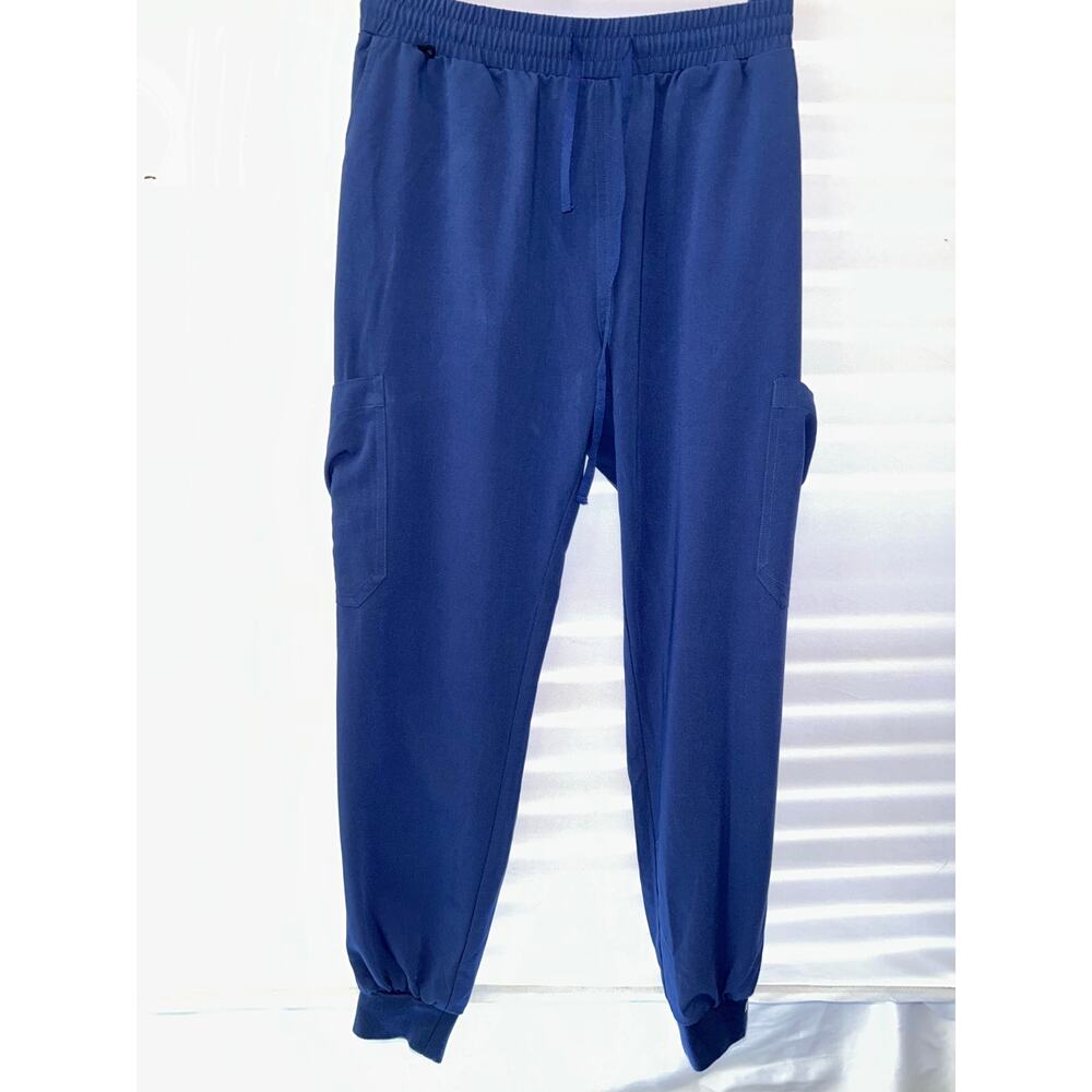 MiM Millennials In Medicine Womens Scrub Pants L Blue Jogger Stretch Cargo